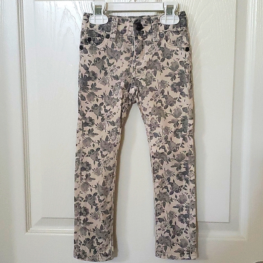 Peek Dungarees Floral Skinny Jeans Toddler Girls Size 2
